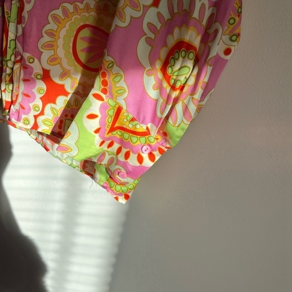 Uterque Retro Vintage Satin Multicolor Button Down Shirt - Picture 9 of 12